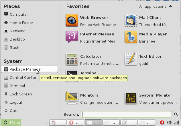 Open Synaptic Package Manager from the Linux Mint Menu