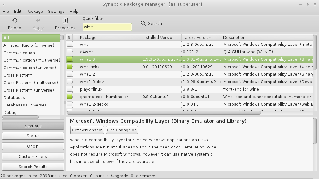 Synaptic Package Manager