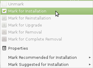 Mark for installation