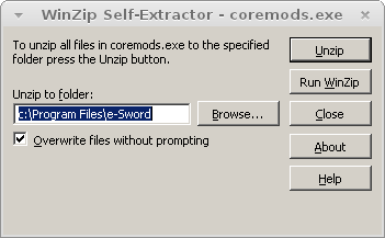 Unzip e-Sword modules